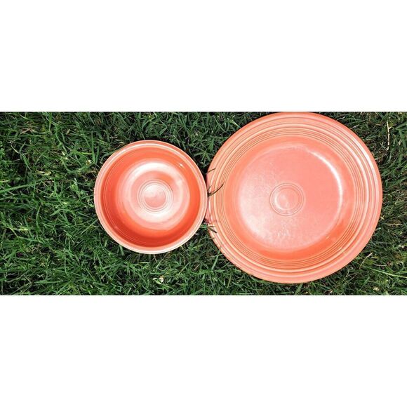 Fiestaware Persimmon Soup Bowl & Dinner Plate - Picture 1 of 8